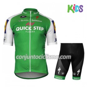 Conjunto Maillot + Culotte Corto 2017 Quick-Step Floors Niños N002
